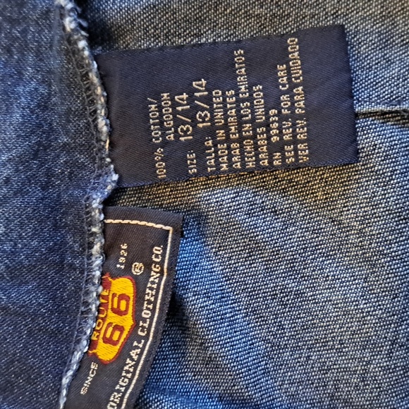 Denim skirt size 13/14 of 100% Cotton. Waist: 31 inches w/zipper back and 19 Len - Picture 5 of 5